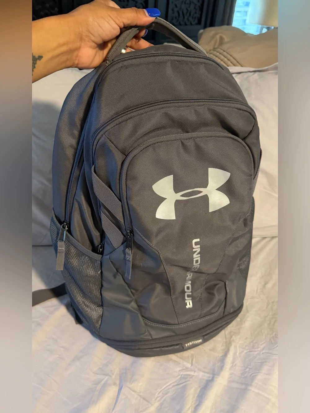 Under Armour Dark Gray Backpack with Reflective Logo